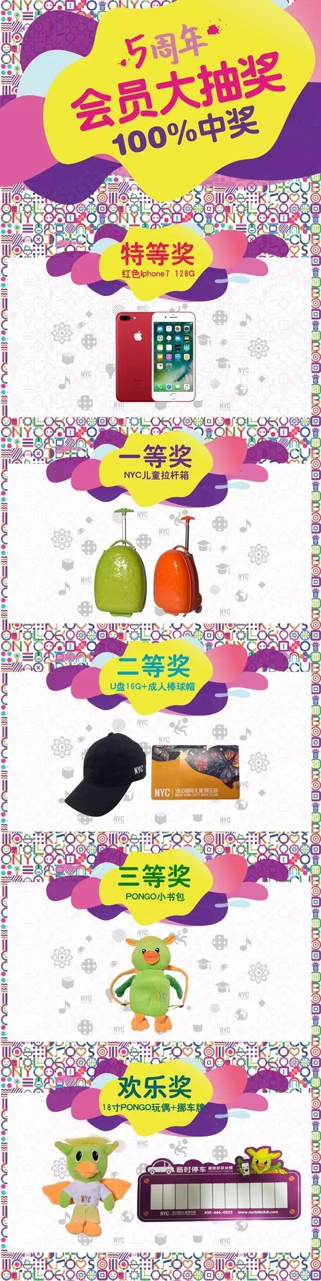 NYC纽约国际成都银泰城早教中心NYC五周年大抽奖